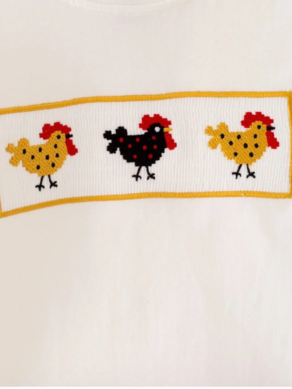 Rylee Faith Embroidered Chicken Long Sleeve &  Gingham Pants NWT Size 3